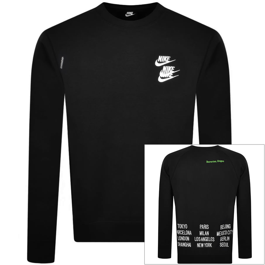 Alternative Image for ProductNike Crew Neck Worl Tour Logo Sweatshirt Black1